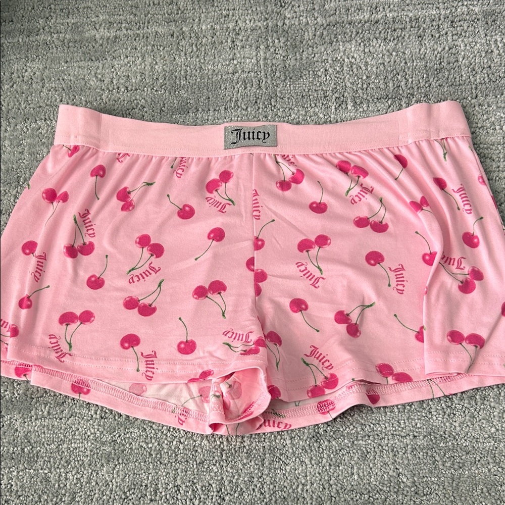 Juicy Couture Pink Cherry Patterned Lounge Shorts